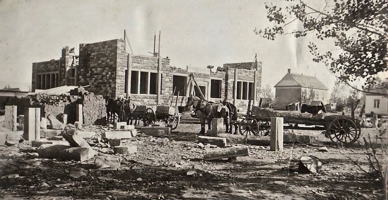 Construction of the Big Horn Academy Building