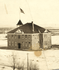 The original Cowley Elementary School, built in 1910